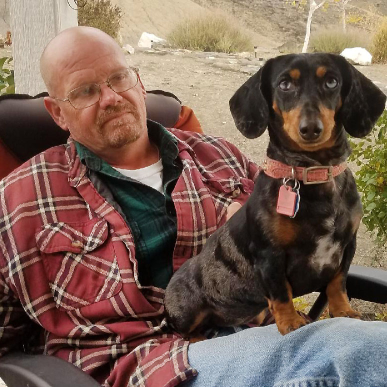 Bob Beadle with his dachshund